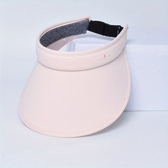 Solid Visor Hat Casual Ponytail Sun Hat UV Protection Foldable