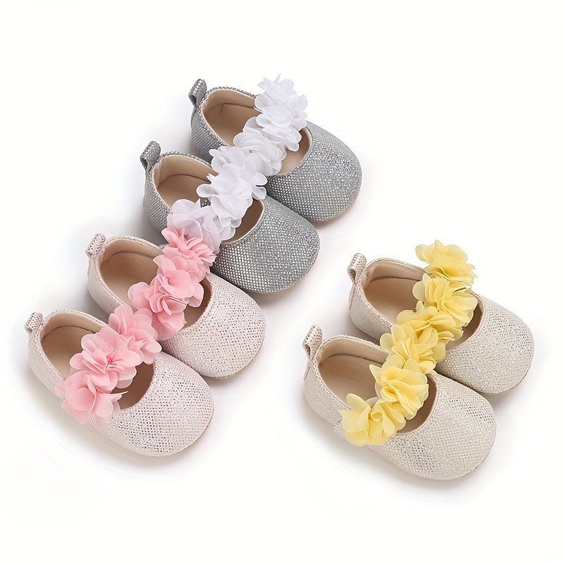 Baby Girl's Flat Shoes With Flowers Ornaments
