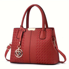 Stylish Tote Bag for Women Large Capacity PU Leather Handbag with Zipper