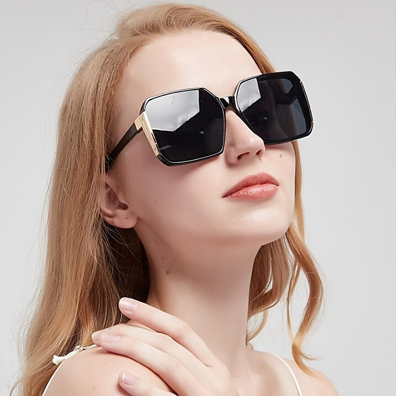 Vintage Square Sunglasses Women Flat Top Shade Eyeglasses