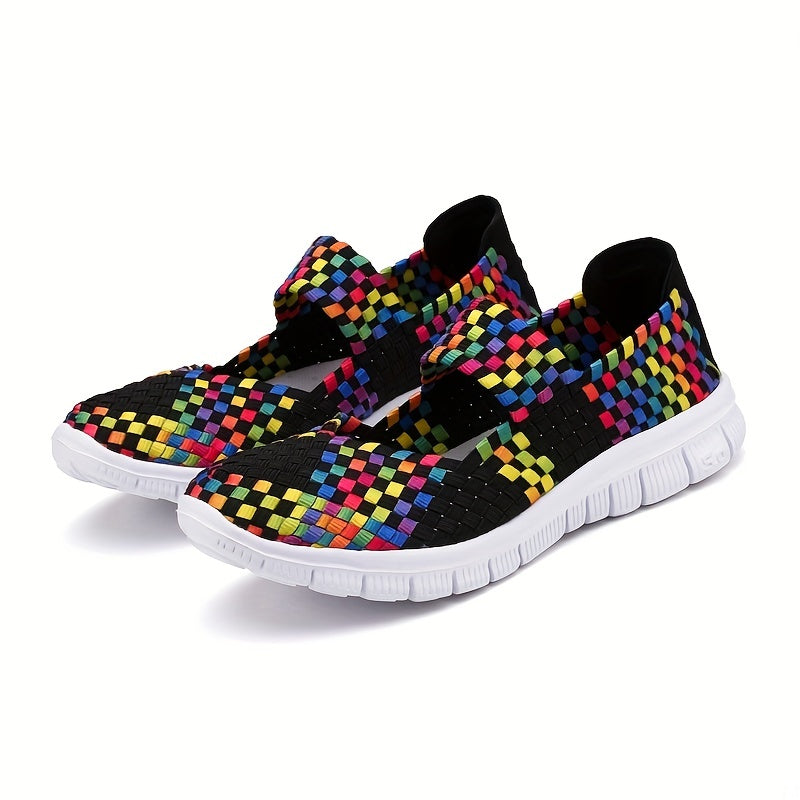 Women's Crochet Casual Flat Shoes Lightweight Breathable Cut Out Round Toe
