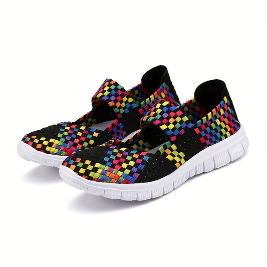 Women's Crochet Casual Flat Shoes Lightweight Breathable Cut Out Round Toe