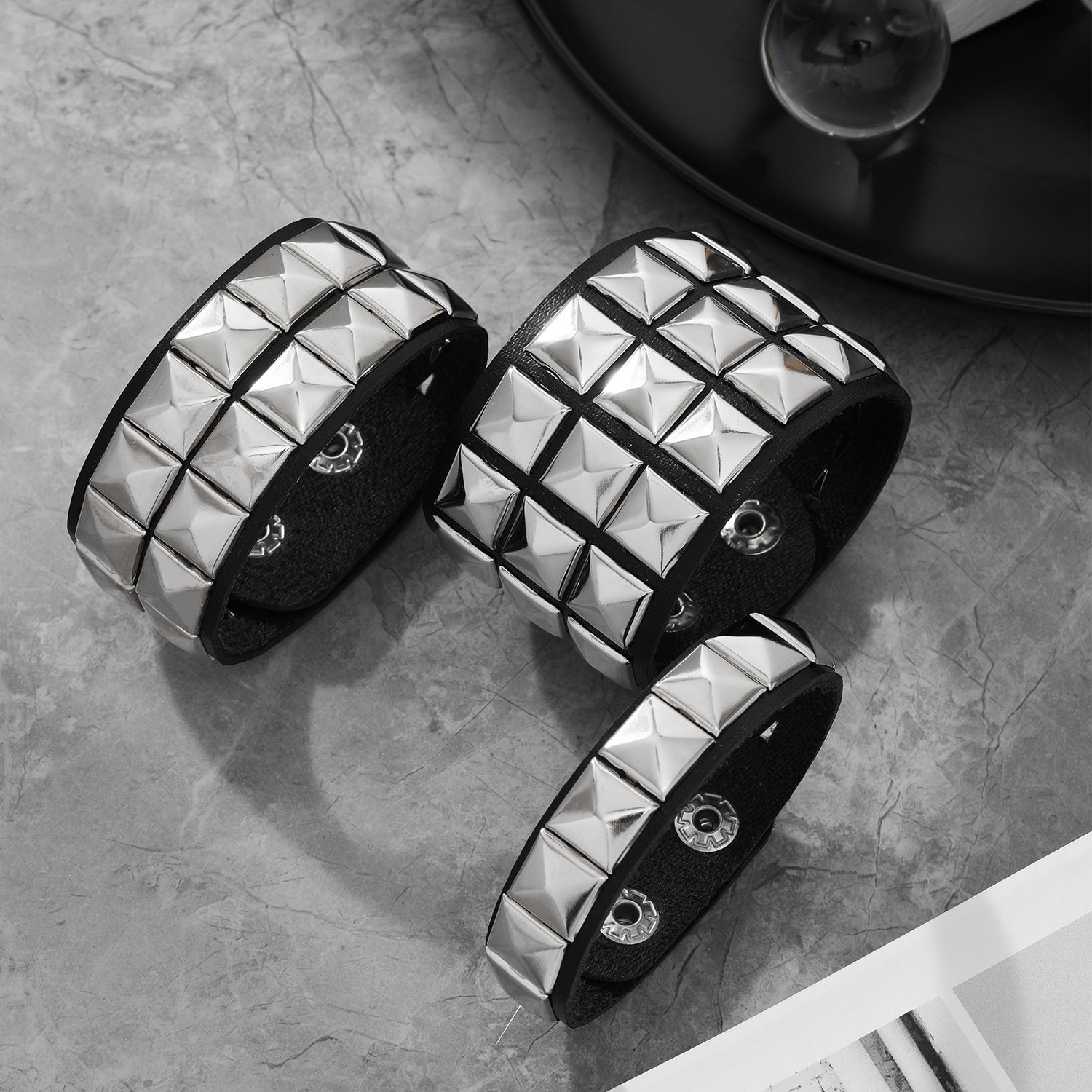 Rock PU Leather Bracelet with Willow Bracelet