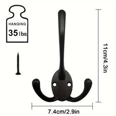 8pcs Heavy Duty Wall Hooks for Coats, Backpacks, Hats - 3 Metal Hooks