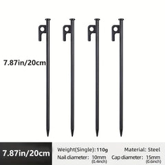 Portable Steel Tent Ground Nail Set for Windproof Fixing