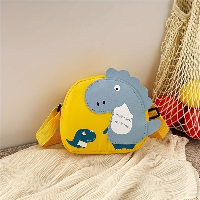 Cartoon Dinosaur Zipper Crossbody Bag for Girls