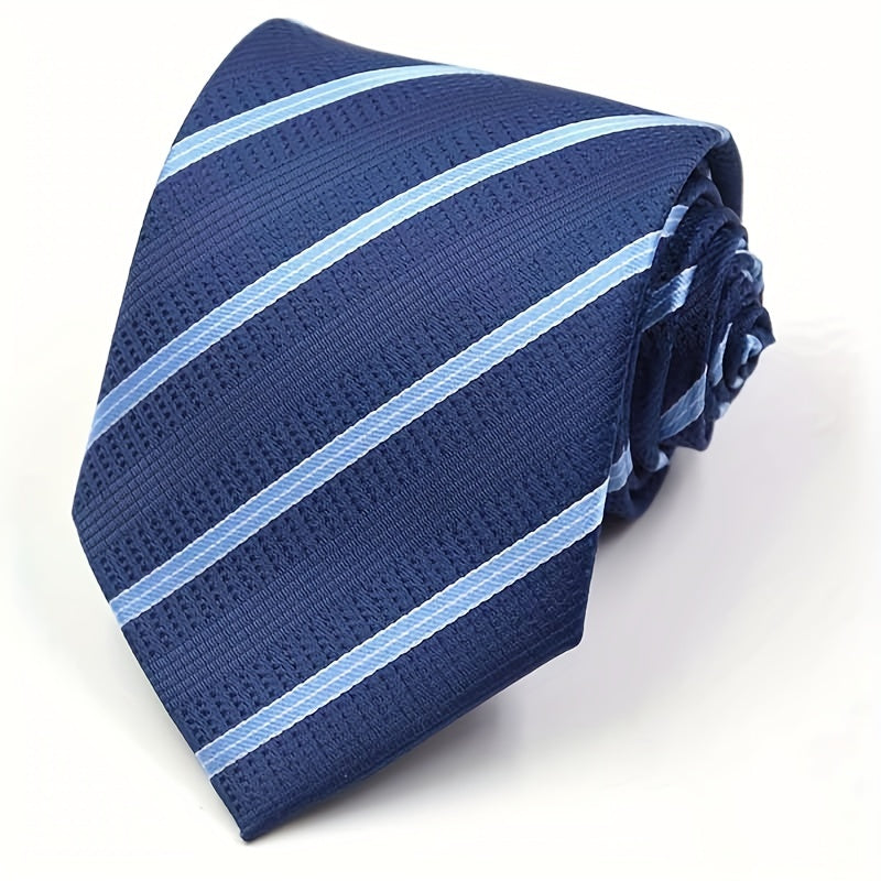 Men's Business Necktie Professional Dress Striped Jacquard Silk