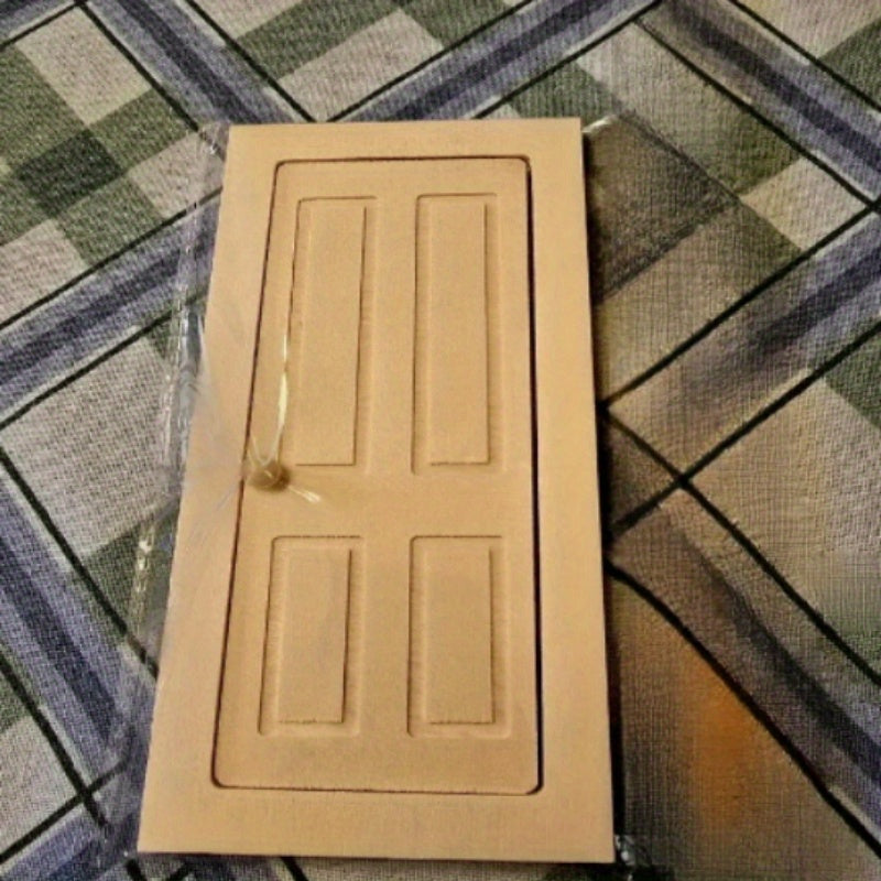1:12 Scale Dollhouse Wooden Door Light Wood Finish Opening