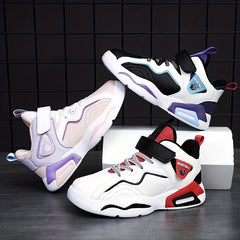 Boy's Block Basketball Shoes Hook Loop Comfy Breathable Non Slip