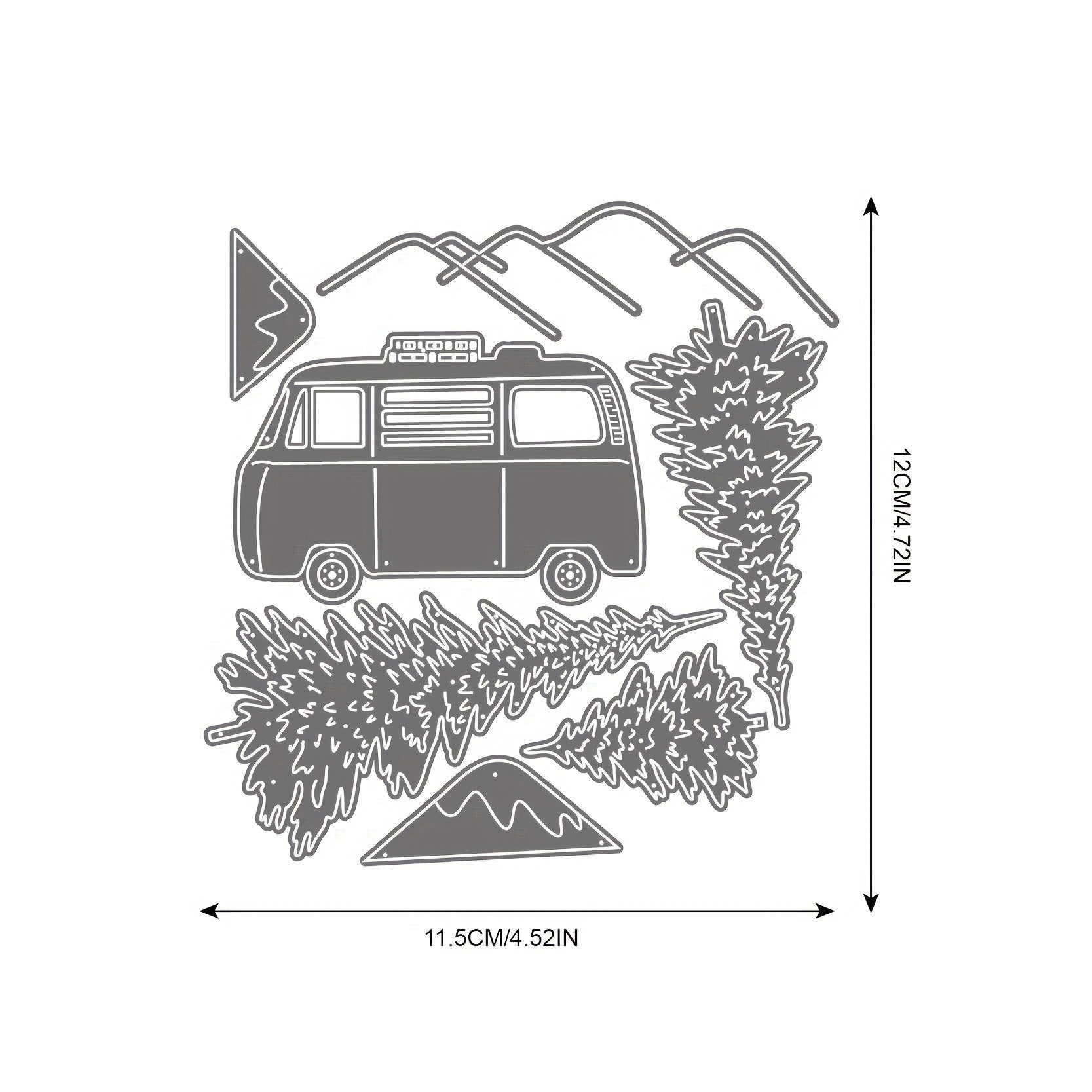 Car And Tree Camping Mold For DIY Scrapbooking Decoration