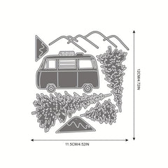 Car And Tree Camping Mold For DIY Scrapbooking Decoration
