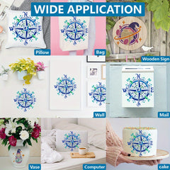 Compass Stencil 29 Large Compass Rose Stencil Template with Paint Brush