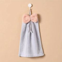 2pcs Bow Hanging Towel Soft and Absorbent for Quick Drying Hands & Dishes