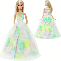 Green Gradient Tulle Princess Wedding Gown