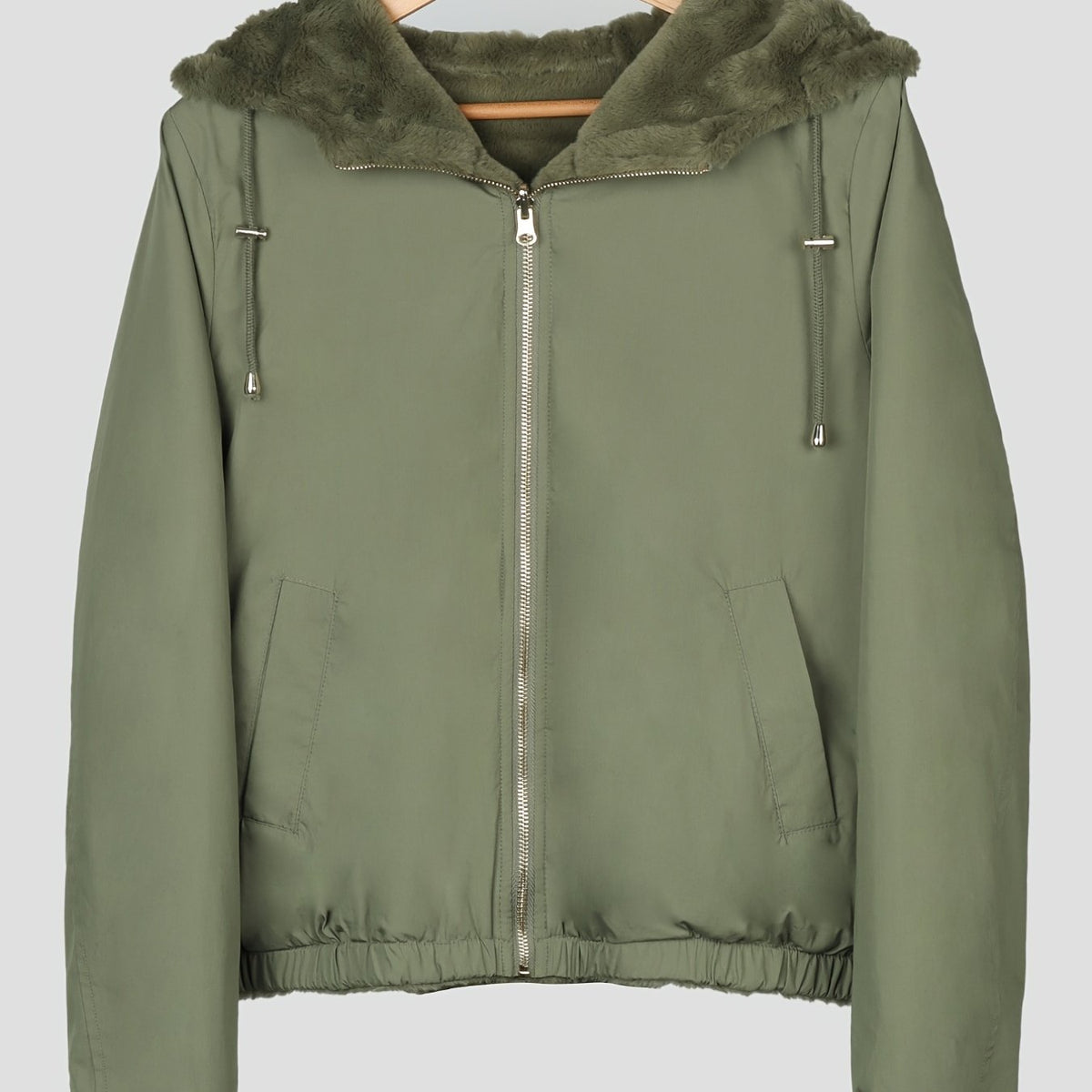 Women's Solid Long Sleeve Warm Jacket Zip Up Casual Outerwear