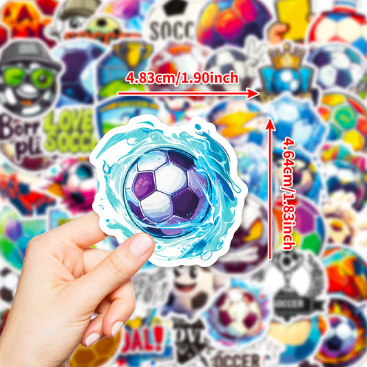 50pcs Vintage Soccer Ball Stickers for DIY Laptop Skateb
