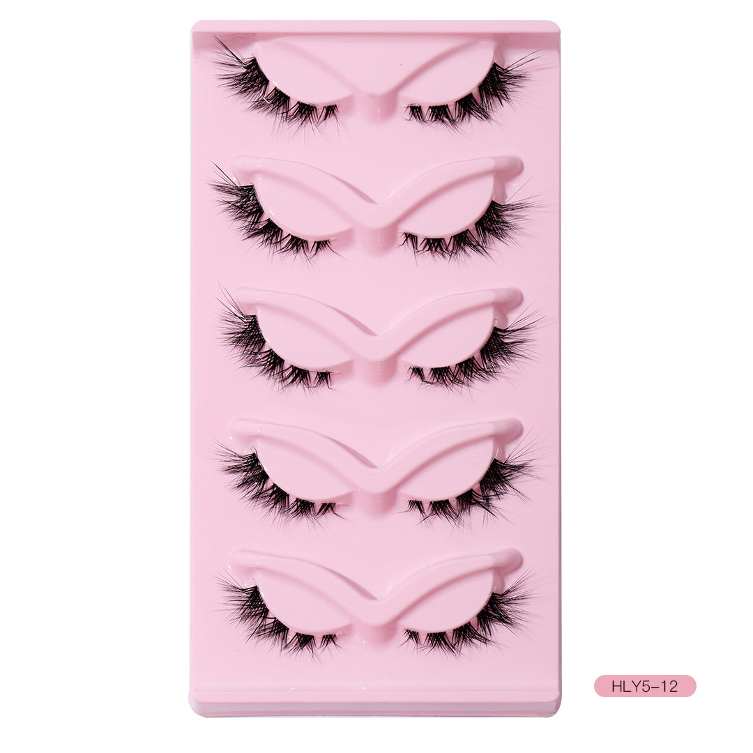 L Curling False Eyelashes 5 Pairs Eye End Lengthening Reusable