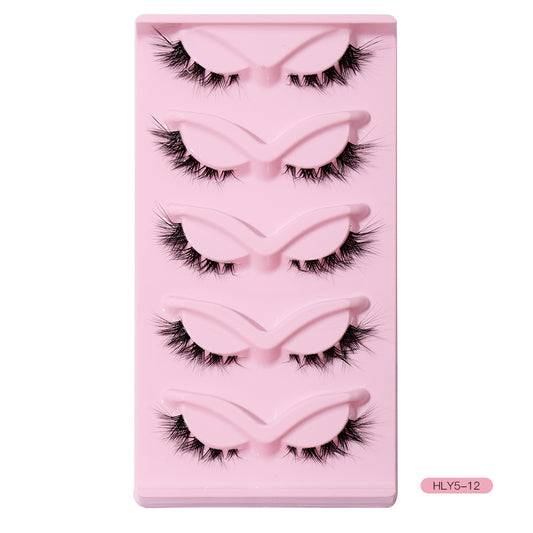 L Curling False Eyelashes 5 Pairs Eye End Lengthening Reusable