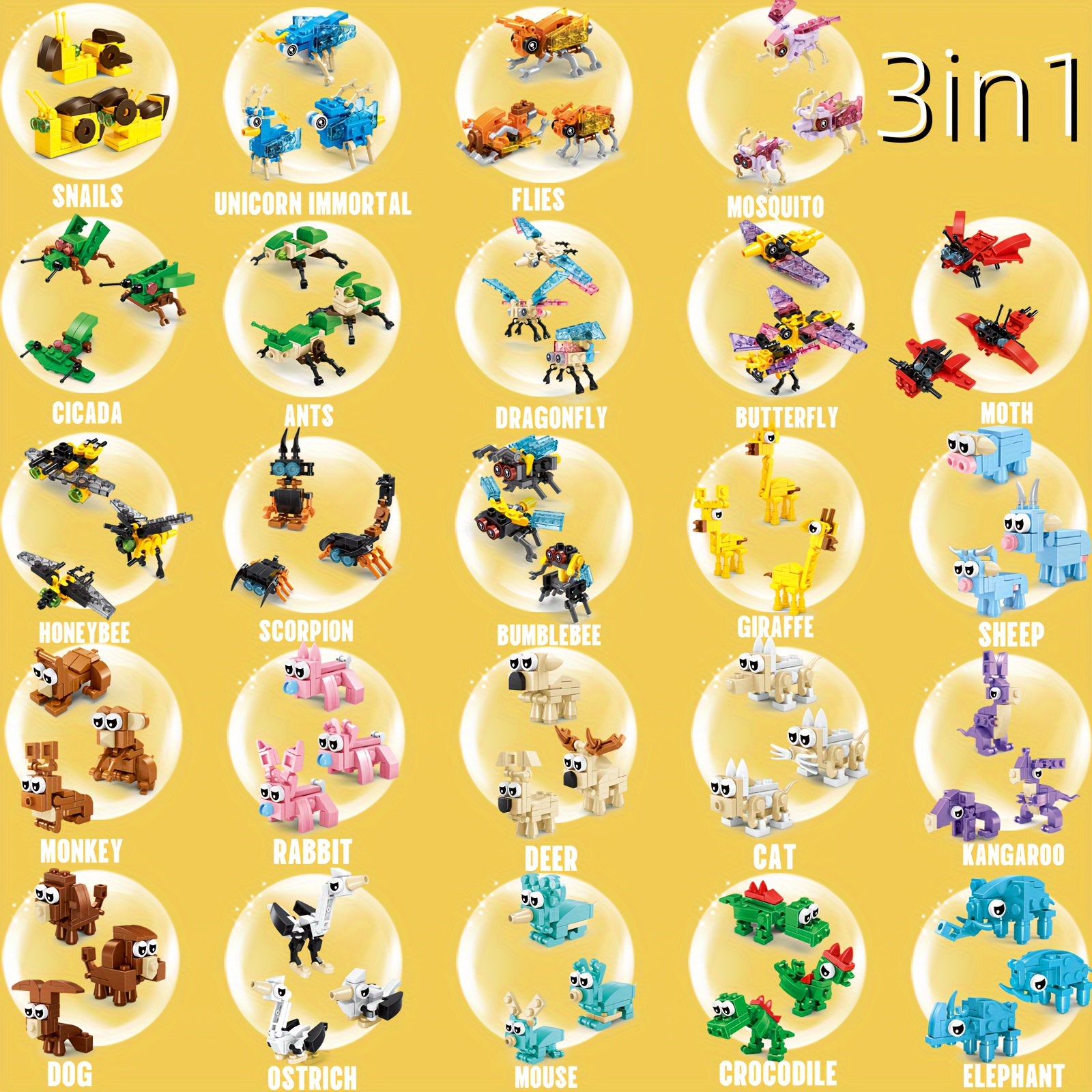 24pcs Forest Animal Building Block Set for Children Aged 6-8