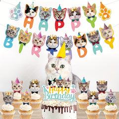 Cartoon Cat Party Decorations for Cat's Birthday Celebration