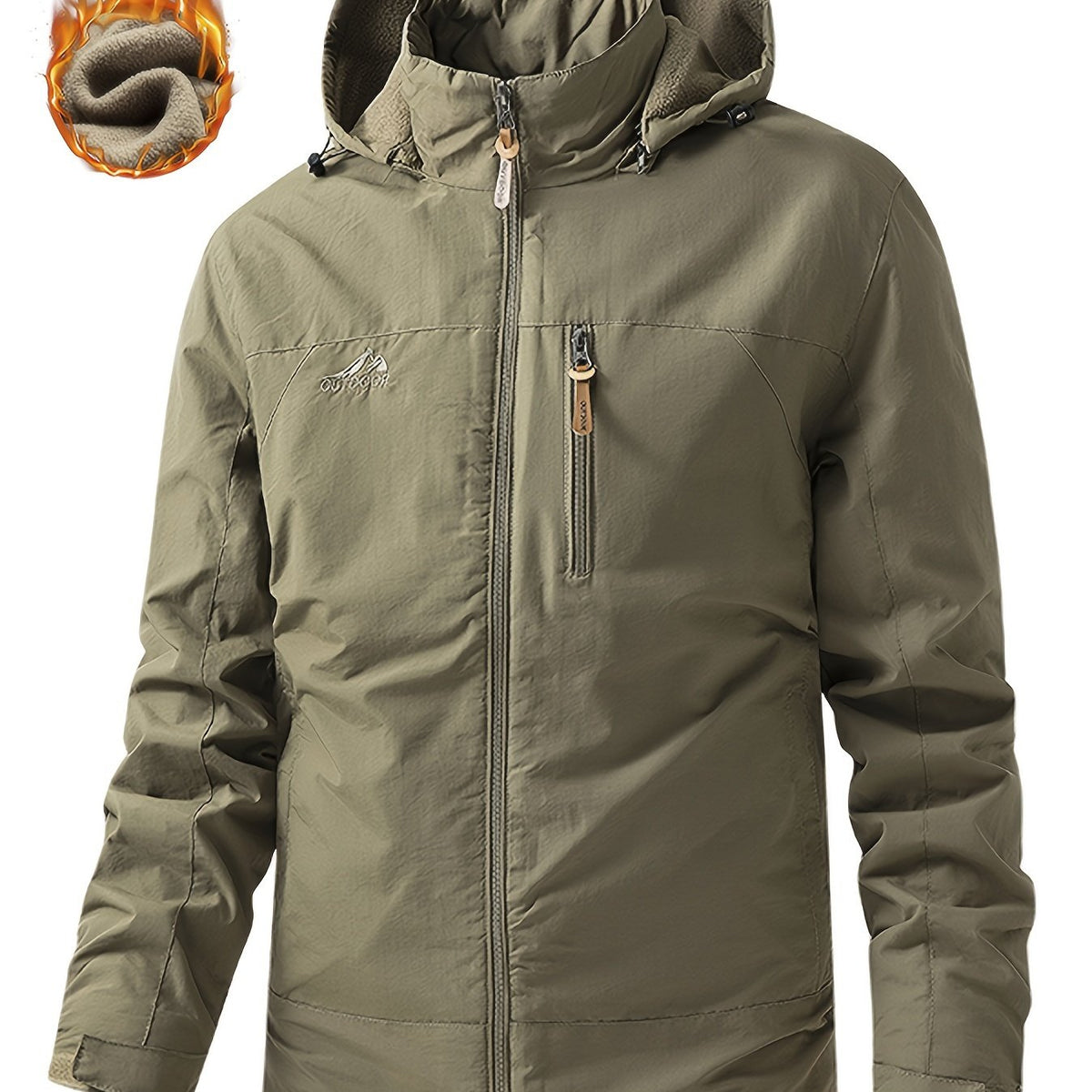 Men's Outdoor Hooded Windbreaker Jacket for Autumn and Winter