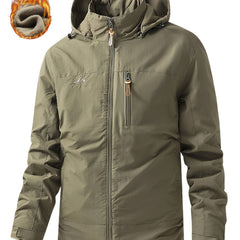 Men's Outdoor Hooded Windbreaker Jacket for Autumn and Winter