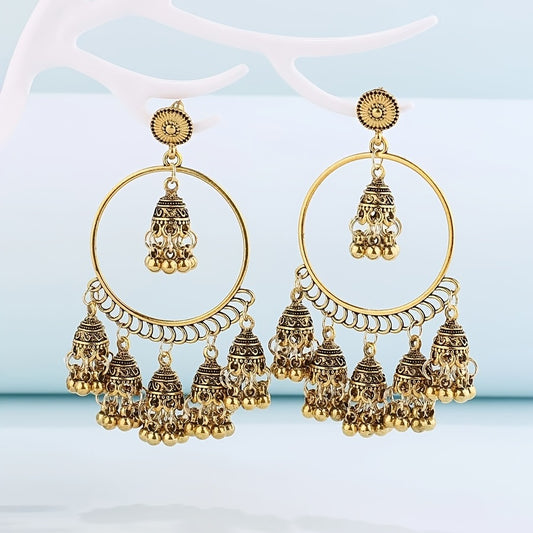 Vintage Indian Hoops Jhumka Earrings - Female Jewelry