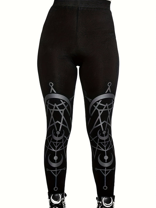  Casual Leggings Women's Plus Graphic Print Medium Stretch