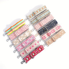 Colorful Check Adjustable Purse Strap - Removable Wide Nylon Handbag Belt