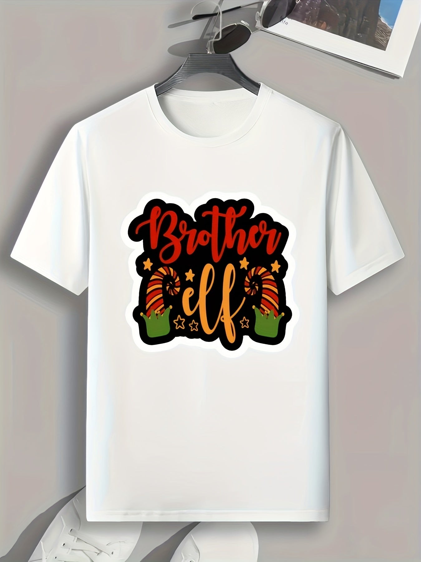 Colorful Letters Print Men's Graphic T shirt Casual Comfy Tees