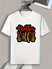 Colorful Letters Print Men's Graphic T shirt Casual Comfy Tees
