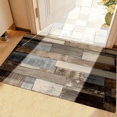 Wood Printed Anti Fatigue Kitchen Rug Waterproof Non Slip