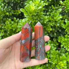 African Bloodstone Dragon's Blood Stone Pillar Tower Decoration