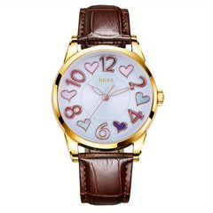 Girls Waterproof Hearts Watch with PU Leather Strap