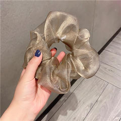 4pcs Silk Hair Scrunchies Ties Bands Elastic Stain Fabric Tie