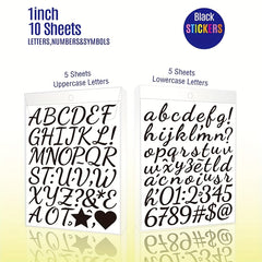 Vinyl Cursive Letters & Numbers Stickers Set 2 DIY Alphabet Decals