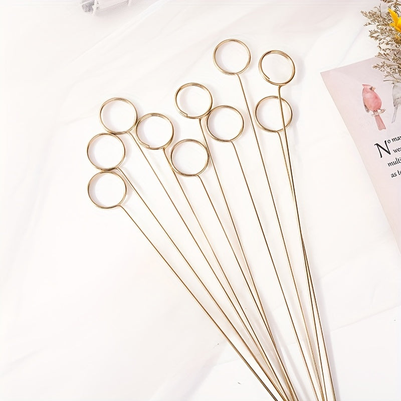 Metal Flower Fork Bundle Clip Golden Plated Sticker Gift Card