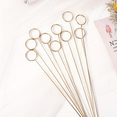 Metal Flower Fork Bundle Clip Golden Plated Sticker Gift Card