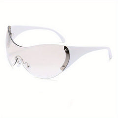 Star Detail Rimless Sports Sunglasses with Glass Box