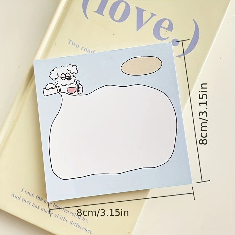 Big Eyed Dog Sticky Notes 50 Sheets Tearable Notepad Message Book Stationery