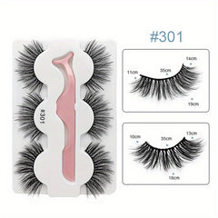 3 Pairs Natural 5D False Eyelashes for Charming Effect