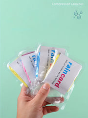 3pcs Compressed Disposable Raincoat Mini Portable Transparent