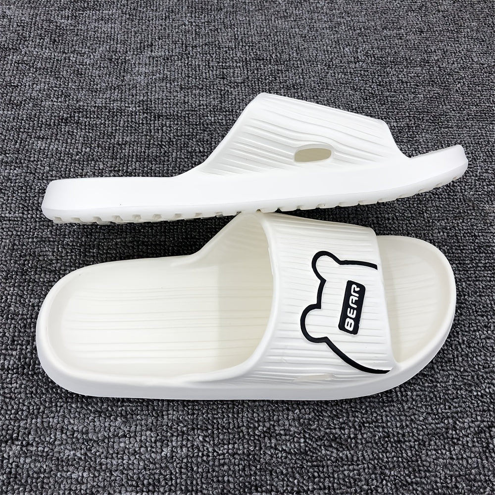 Men's Cartoon Bear Cloud Slides Pillow Slippers Lightweight Non Slip Shoes