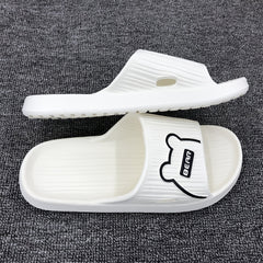 Men's Cartoon Bear Cloud Slides Pillow Slippers Lightweight Non Slip Shoes