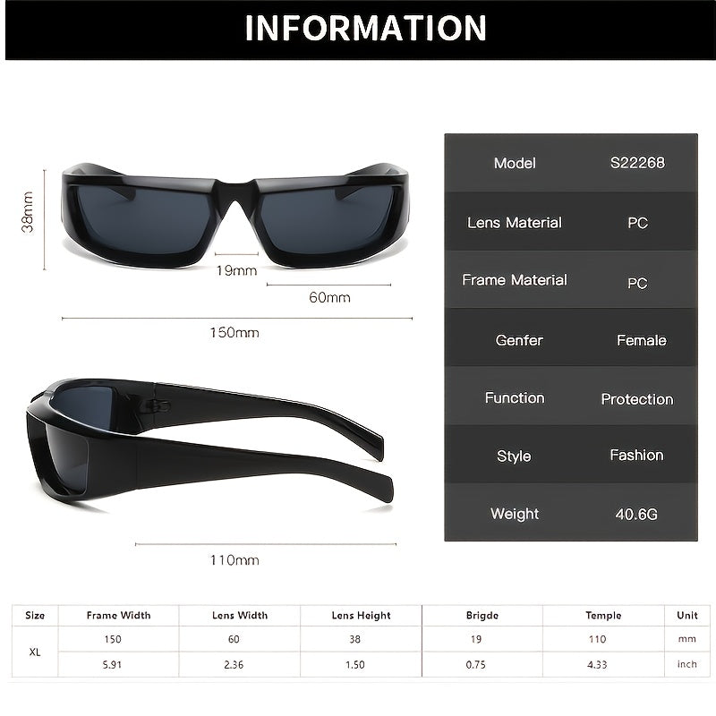Y2K Wrap Around Sunglasses Vintage Punk Sports Shades