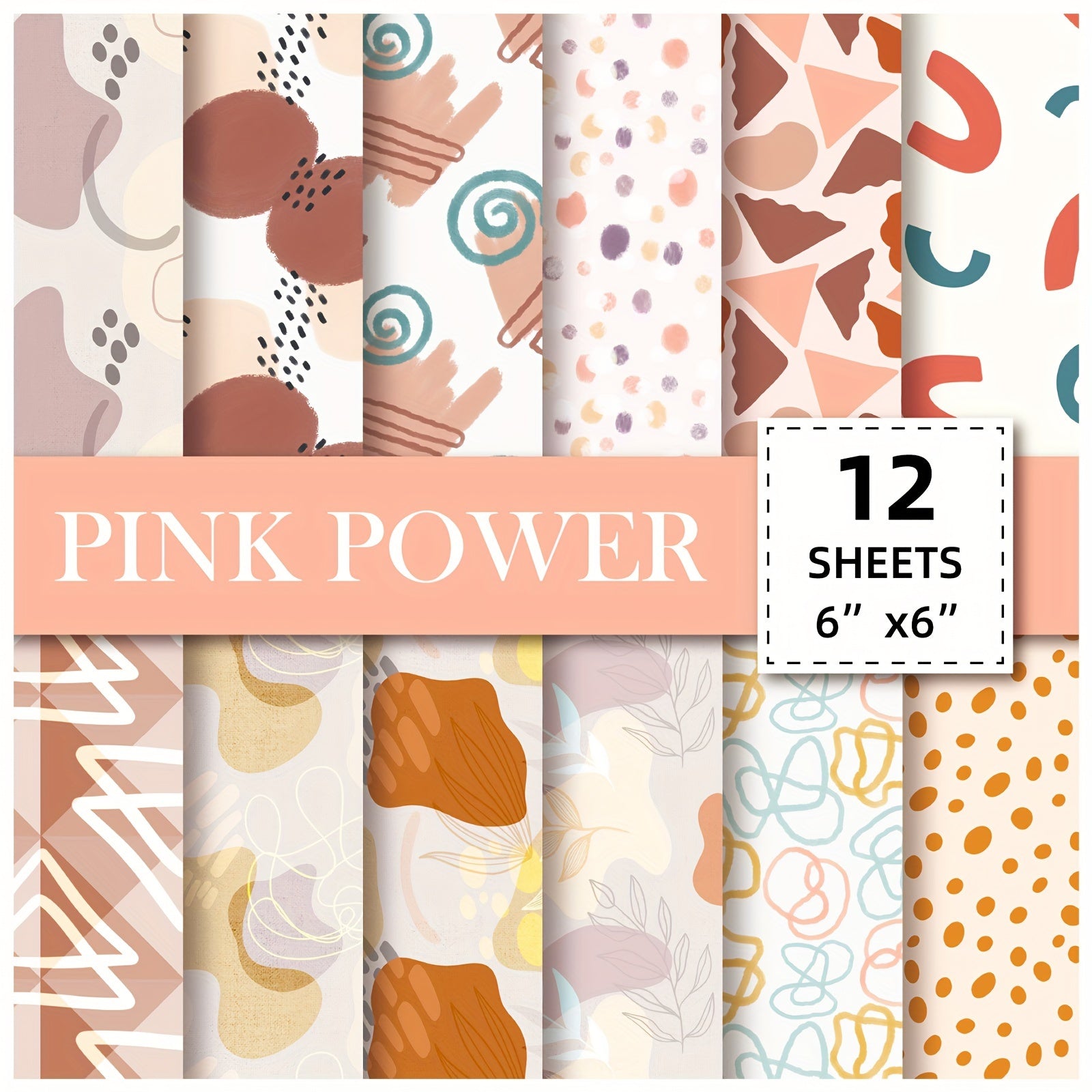 12pcs Bohemian Series Brochure Material Paper, DIY Photo Album Scrapbook Paper