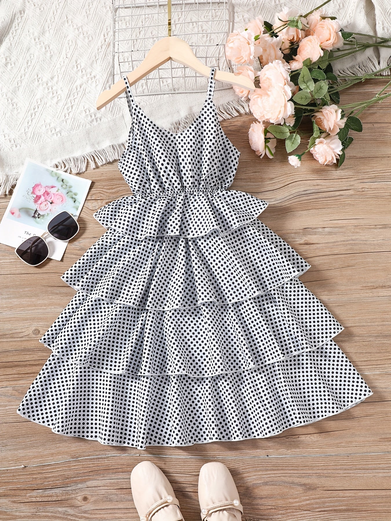 Girls Polka Dot Print Party Dress Kids Summer Clothes