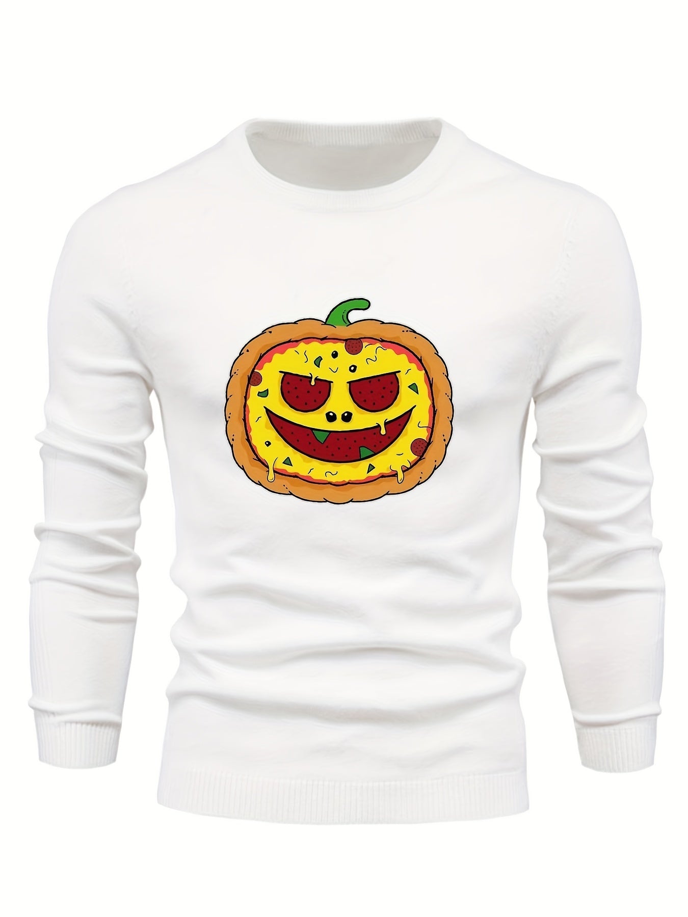 Cartoon Pumpkin Pie Jack O Lantern Sweater for Men