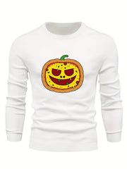 Cartoon Pumpkin Pie Jack O Lantern Sweater for Men