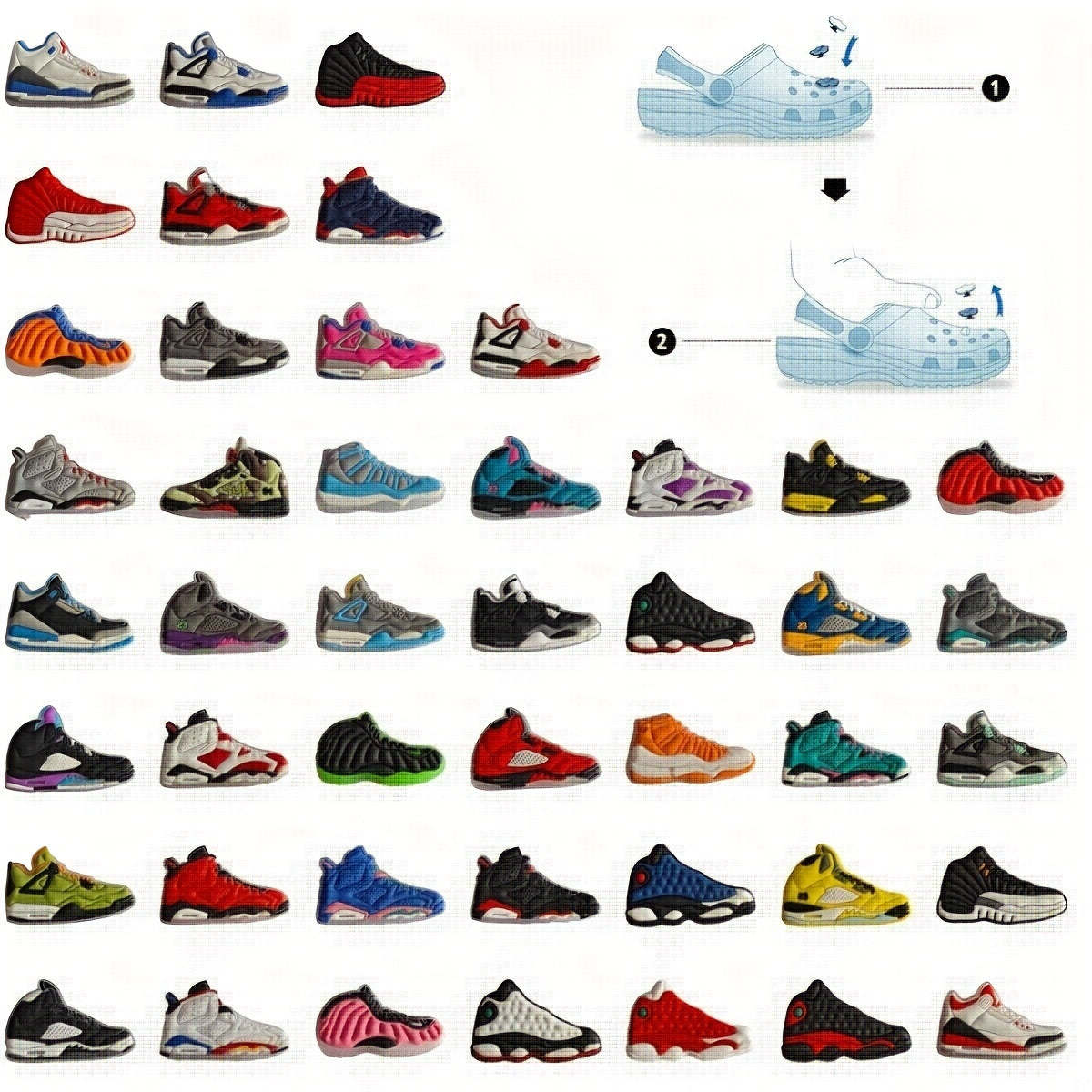 45pcs Basketball Shoes Shoe Charm For DIY Shoes Pins